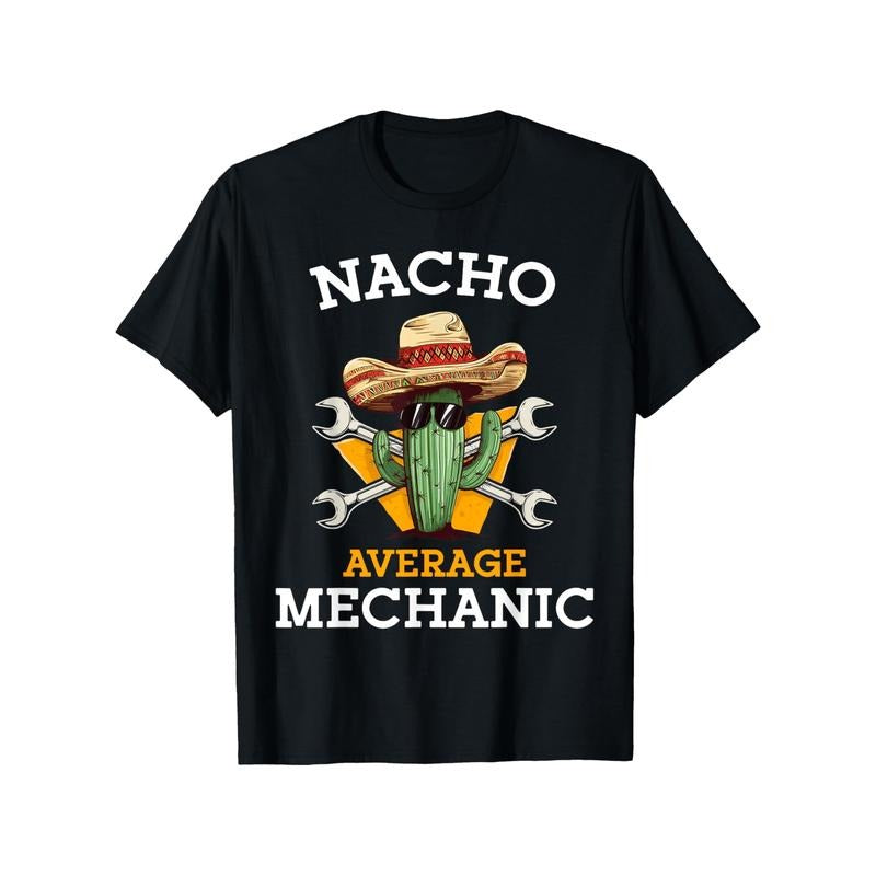 Funny Mechanic Graphic Cotton T-Shirt
