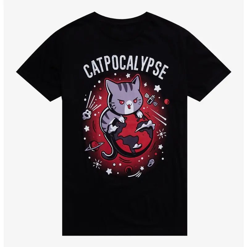 Funny Meme Shirt, Catpocalypse Gift Unisex T-Shirt Casual Fabric Hoodie, Sweatshirt | ZylaModa.com