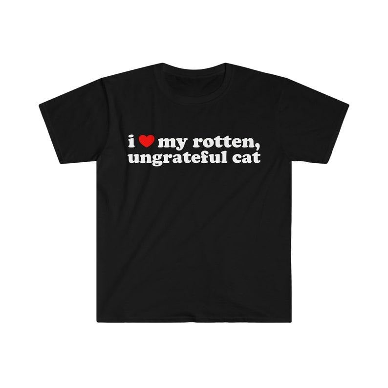 Funny Meme Shirt, I Love My Rotten, Ungrateful Cat Cute Tee, Gift Unisex T-Shirt Hoodie, Sweatshirt | ZylaModa.com