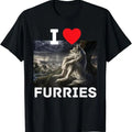 Funny Meme Shirts For Men, I Heart Werewolfs Funny Cringe Werewolf Wolf Meme T-Shirt Menswear Top Hoodie, Sweatshirt
