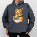 Funny Noodle Cat Hoodie, Cute Cat With Ramen Graphic Hoodies, Cat Lover Hoodie,  Anime Lover Hoodies, Cat Mom Outfits,...