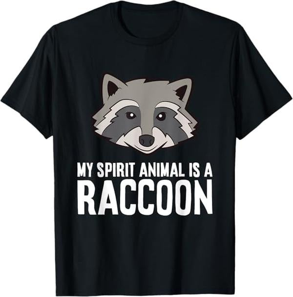 Funny Raccoon Shirt, Lover My Spirit Animal Is A Racoon Funny T-Shirt For Men