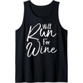 Funny Running Quote for Women Cute Runners Will Run for Wine Tank Top Made in USA T-Shirts, Hoodie, Sweatshirt | ZylaModa.com