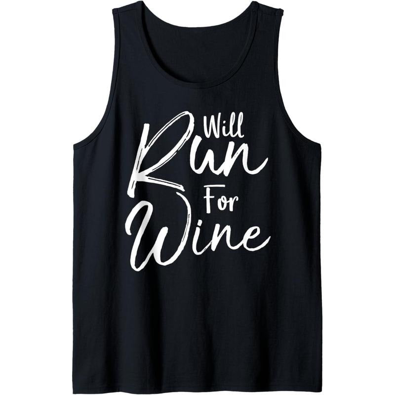 Funny Running Quote for Women Cute Runners Will Run for Wine Tank Top Made in USA T-Shirts, Hoodie, Sweatshirt | ZylaModa.com