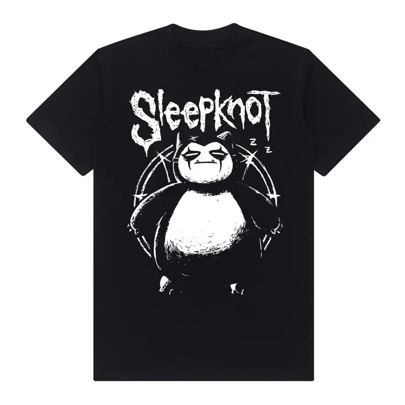 Funny Slipknot Snorlax Panda T-Shirt  Metal Band Shirt Cotton Graphic Tee Hoodie, Sweatshirt | ZylaModa.com