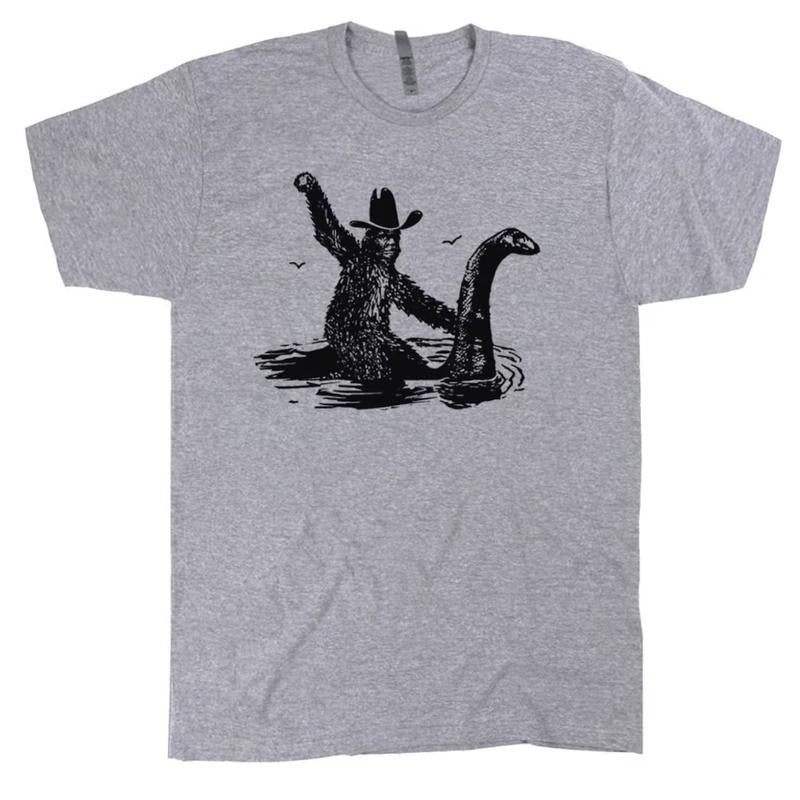 Funny T Shirts, Cool T Shirt, Bigfoot Shirts, Hilarious Loch Ness Monster Really Vintage Graphic Retro Novelty Humorous...