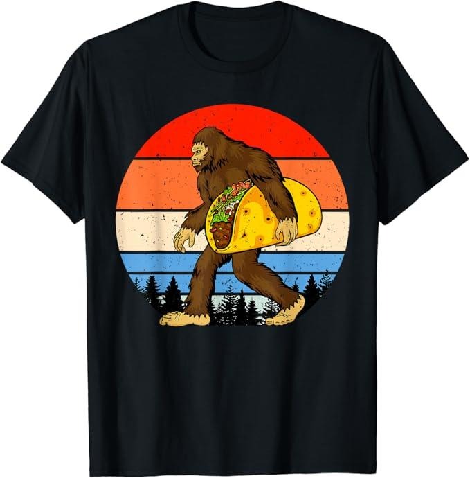 Funny Taco Shirts, Gifts For Mexican Food Lovers, Funny Bigfoot Holding Taco T-Shirt Menswear Top Casual Classic Hoodie,...