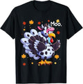 Funny Thanksgiving Shirts, Thanksgiving Fake Turkey Moo Cow Head Funny Fall T-Shirt