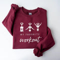 Funny Wine Sweatshirt, My Favorite Workout Pullover, Corkscrew Graphic Crewneck for Wine Lovers, Gift for Her T-Shirts,...