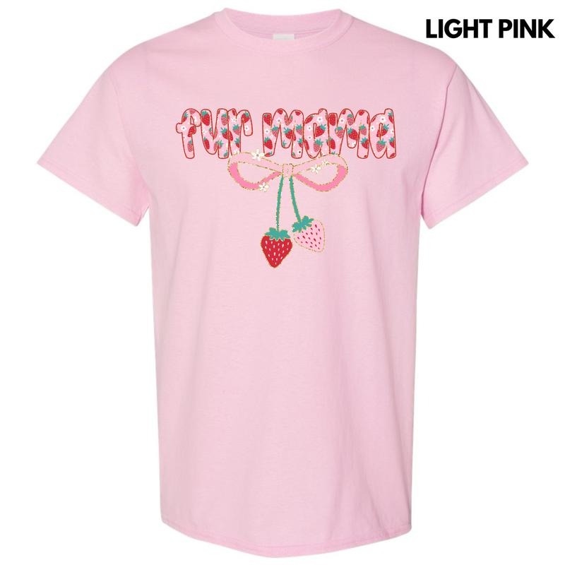 Fur Mama Strawberry Coquette Gildan Short Sleeve T-Shirt 'NLB' Hoodie, Sweatshirt | ZylaModa.com