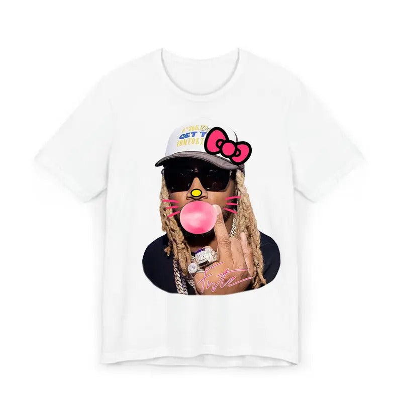 Futureee Kitty Bubblegum Big Face Rap Tee - Must-Have Graphic Design Shirt Hoodie, Sweatshirt | ZylaModa.com