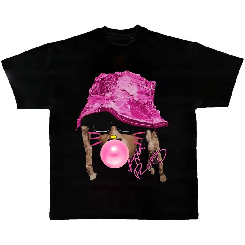 Futureee Pink Kitty Bubble Gum Big Face Rap Tee - Stylish and Fun Design Hoodie, Sweatshirt | ZylaModa.com