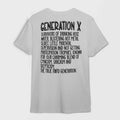 GENX Tee - Back Side - 100% Cotton - Fast Shipping - Unisex Shirt - Classic Menswear