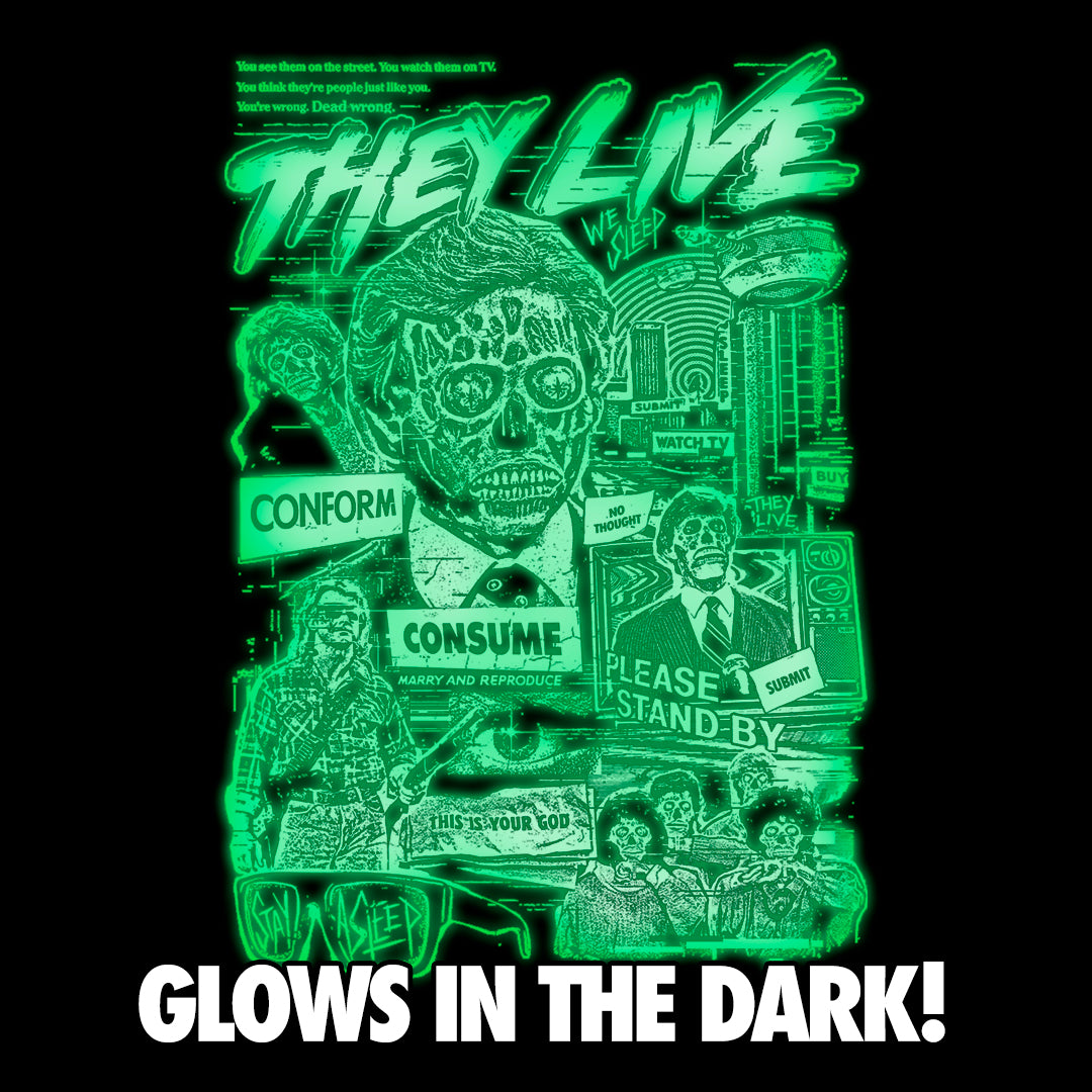 THEY LIVE: CONSUME - LONG SLEEVE SHIRT (GLOW IN THE DARK) Hoodie, Sweatshirt | ZylaModa.com (Image 2)