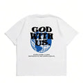 GOD WITH US Streetwear Shortsleeve Tshirt Menswear Top Tropical Crewneck Hoodie, Sweatshirt | ZylaModa.com