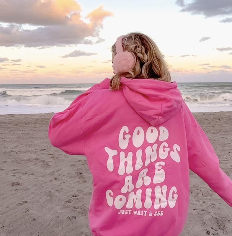 GOOD THINGS ARE COMING HOODIE (Hoodie Sweatshirt, Unisex Fit, Causal Sweatshirt Unisex Jumper)) Cotton Casual Crewneck...