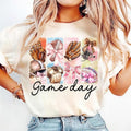 Game Day Football Coquette Bow, Football Mama, Mom, Brushstroke Touchdown Tshirt Hoodie, Sweatshirt | ZylaModa.com