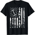 Game Day With Flag American Football Lovers Mom Dad T-Shirt Made in USA Hoodie, Sweatshirt | ZylaModa.com