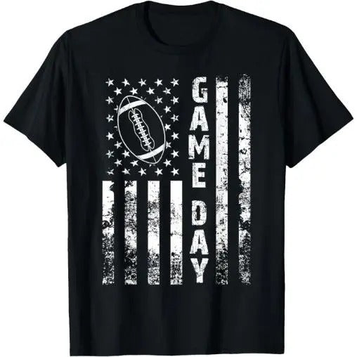 Game Day With Flag American Football Lovers Mom Dad T-Shirt Made in USA Hoodie, Sweatshirt | ZylaModa.com