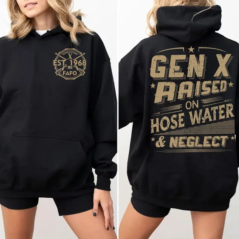 Gen X Army Custom Year Hoodie Version The Badass Generation, Custom Year Of Birth Shirt, Generation X Hoodie 100% Cotton...