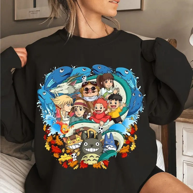 Ghibli studio Sweatshirt Tshirt, ghibli studio Shirt, anime Shirt Hoodie | ZylaModa.com
