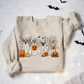 Ghost Dog Halloween Sweatshirt, Ghost Dog Shirt, Fall Halloween Sweatshirt, Ghost Shirt, Pumpkin Dog Fall Halloween...