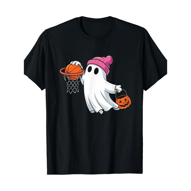 Ghost Play Basketball Halloween Costume T-shirt -100% cotton Made in USA Hoodie, Sweatshirt | ZylaModa.com