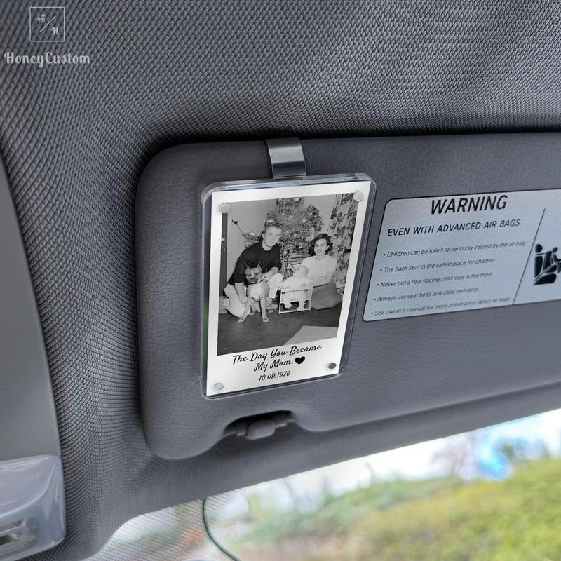 Gift for Mom Personalized Car Visor Clip Custom Photo Memory Keepsake Sentimental Mothers Day Gift
