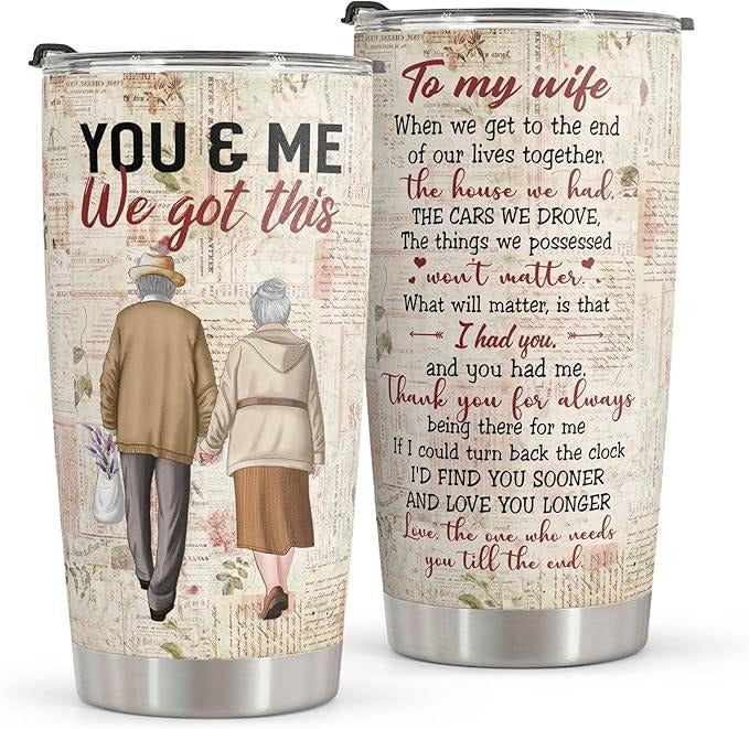 Gifts for Wife, Wife Gifts, Romatic Valentines day gifts for Her, Christmas gifts for wife, Old Couple You & Me We Got...
