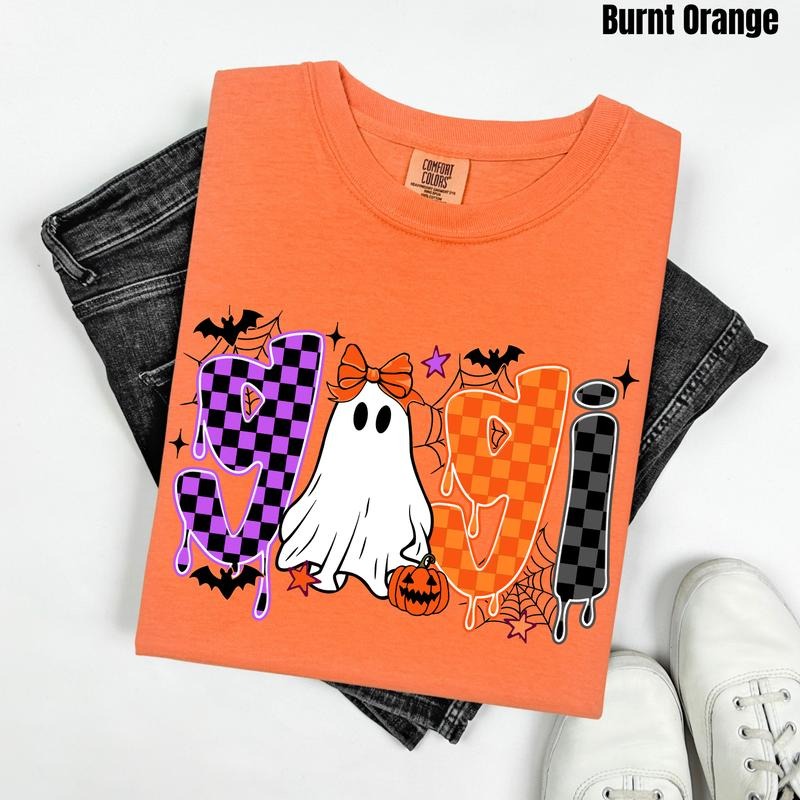 Gigi Ghostly Checkered Comfort Colors T-Shirt 'NLB' Hoodie, Sweatshirt | ZylaModa.com