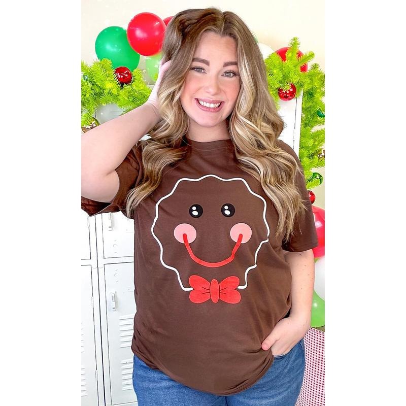 Gingerbread Boy Christmas Graphic T-Shirt Hoodie, Sweatshirt | ZylaModa.com