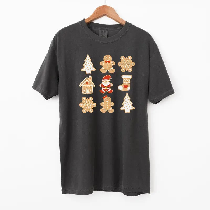 Gingerbread Cookies T Shirt, Cute Christmas Vintage Comfort Colors T-Shirt Hoodie, Sweatshirt | ZylaModa.com