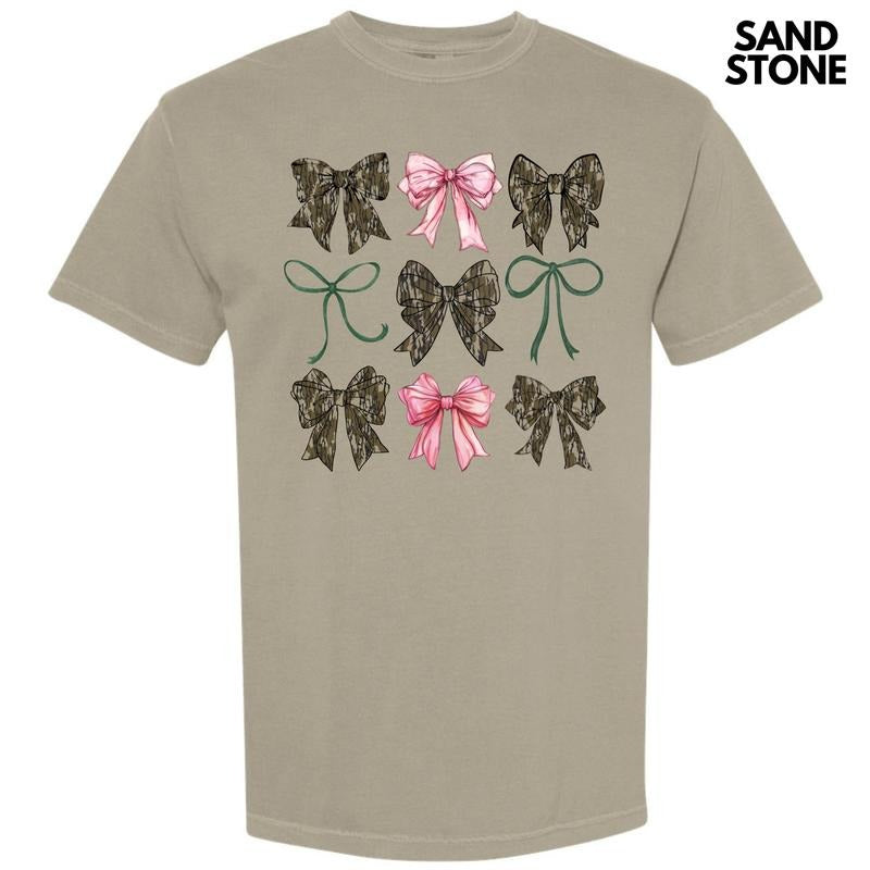 Girly Camo Bow Collage Comfort Colors T-Shirt 'NLB' Hoodie, Sweatshirt | ZylaModa.com
