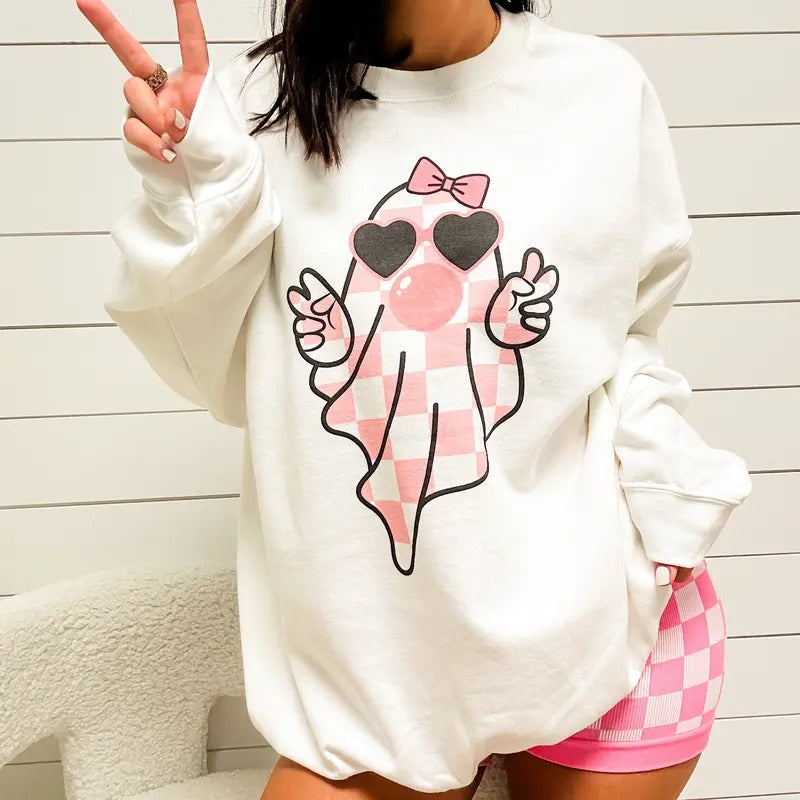 Girly Ghost Graphic Top T-Shirts, Hoodie, Sweatshirt | ZylaModa.com