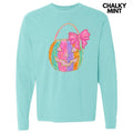Girly Pumpkin Basket FAKE Glitter Long Sleeve Comfort Colors T-Shirt 'NLB' Hoodie, Sweatshirt | ZylaModa.com