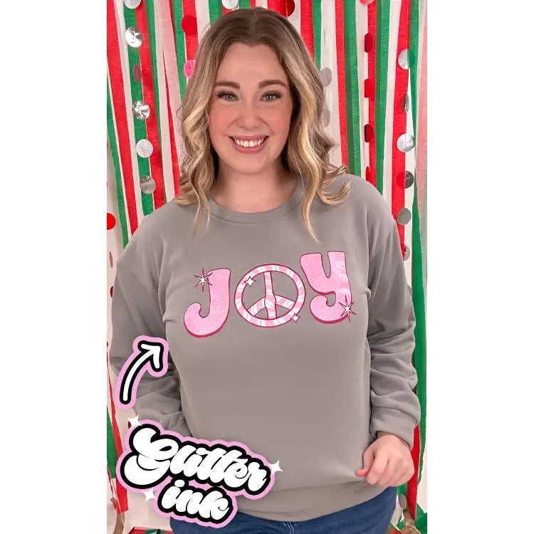 Glitter Joy Christmas Graphic Sweatshirt T-Shirts, Hoodie | ZylaModa.com