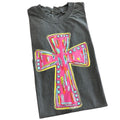 Glitz Pink Cross Comfort Colors T-Shirt Hoodie, Sweatshirt | ZylaModa.com