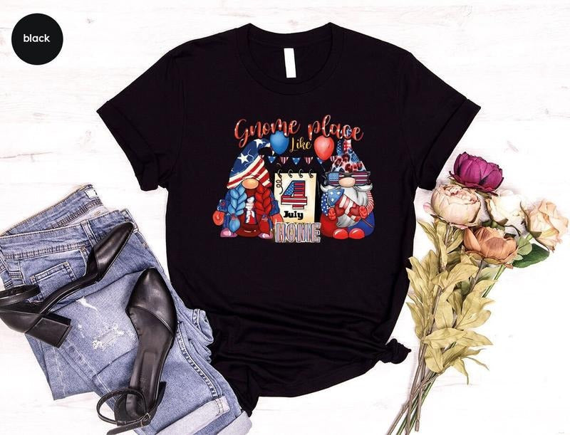 Gnome 4th Of July Shirt Usa Gnome Graphic Tees Independence Day Outfit American Flag Shirt July 4th Toddler Shirt...
