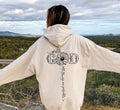 God Hoodie - White with Wild Flowers Design, Featuring "All Things Are Possible" and "Jesus Christ" Text, Ideal for...