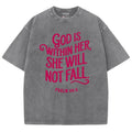 God Is Within Her Unisex Washed T-Shirt, Christian Jesus  t shirts, Vintage 90s Graphic Tee Gift Cotton Top Womenswear...