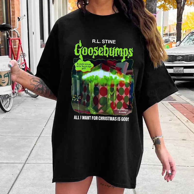 Goosebumps Christmas Shirt Goosebumps Gold Happy Holidays Shirt, Vintage Goosebumps Xmas Shirt Christmas Gift Hoodie,...