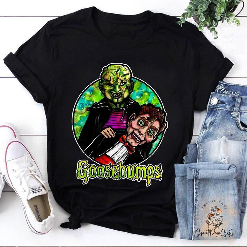Goosebumps Shirt, The Haunted Mask And Slappy Tshirt, Goosebumps   Shirt, Green And Pink Halloween Shirt,   Movies Shirt...