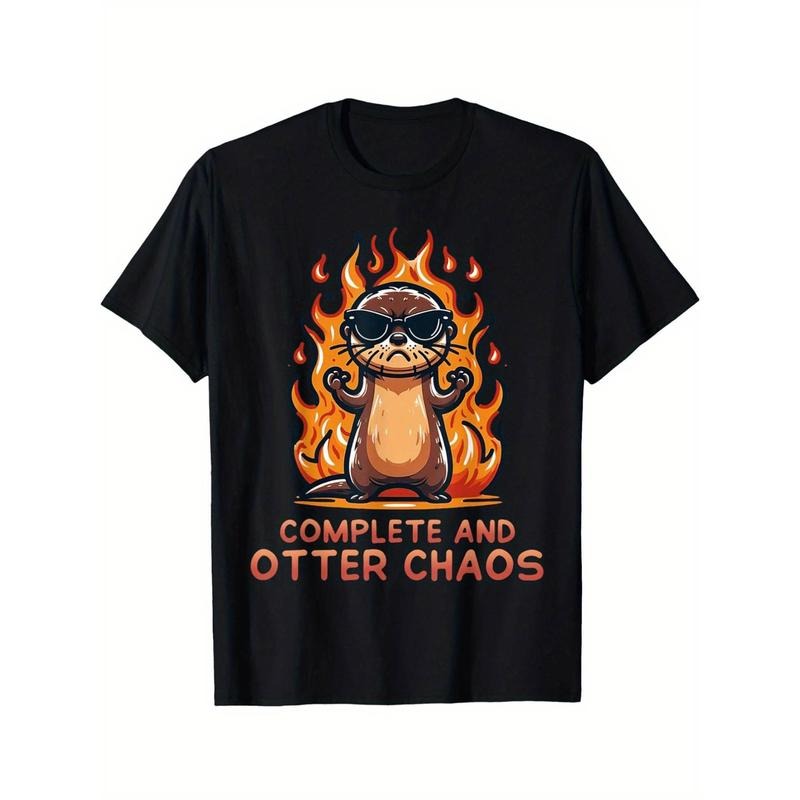 Graphic Otter Cartoon Complete And Otter Chaos Lover Animals T-Shirt Made in USA Hoodie, Sweatshirt | ZylaModa.com
