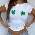 Green Clover St. Paddys Baby Tee, St Paddys Baby Tee, St Patricks Day Baby Tee, 90s Style Tee, Women_s Baby Tee, Gift For...