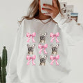 Blue Merle/Grey French Bulldog with bows Sweatshirt ~ Sweatshirt Unisex Apparel Relaxed Fit Printed in the USA Clothing...