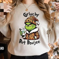 Griinchy but Boujee Christmas Sweatshirt, Trendy Bougie Holiday Sweater, Funny Christmas Gifts for Her, Leopard Print ,...