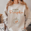 Growing A Little Pumpkin Sweatshirt, Fall Maternity Sweater Pregnancy Thanksgiving Shirt, Fall Pregnancy Announcement...