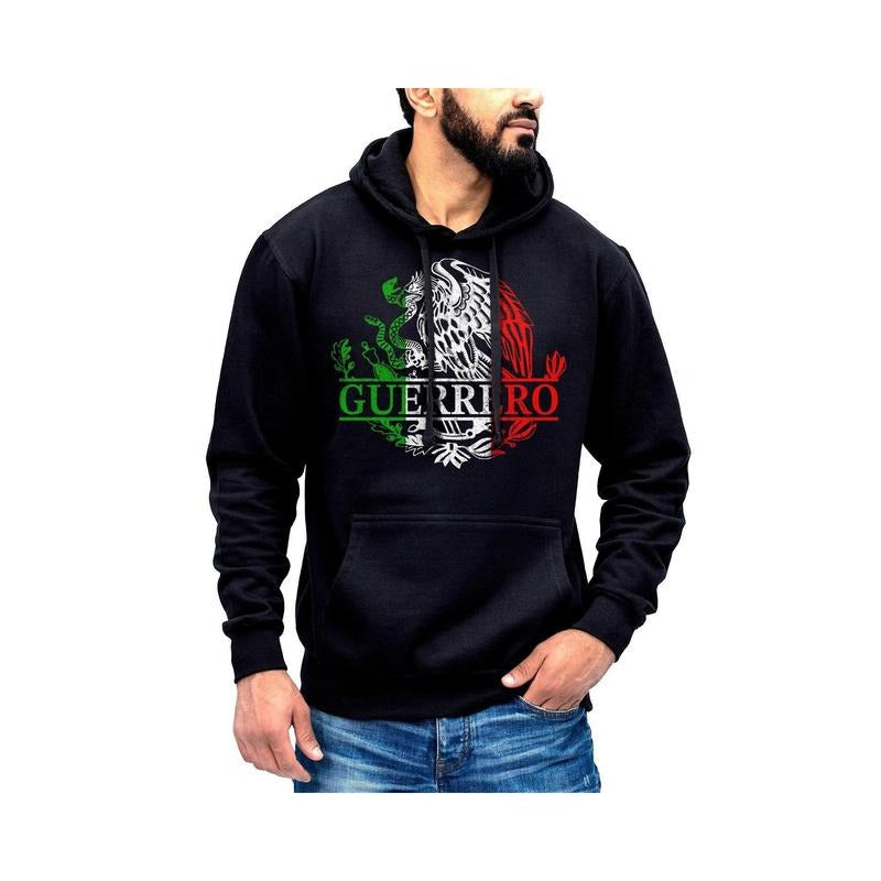 Guerrero Mexico Eagle Emblem Hoodie Sweatshirt Cotton Fabric T-Shirts | ZylaModa.com