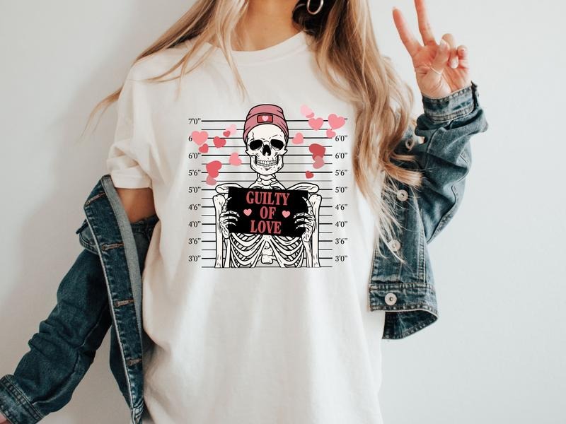 Guilty of Love Valentine's Day Women's Top & Sweatshirt T-Shirts, Hoodie | ZylaModa.com