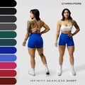 Gymreapers Infinity Seamless Gym Scrunch Shorts for Women 1 Pair Moisture Wicking Breathable Fabric Diamond Gusset Crotch...
